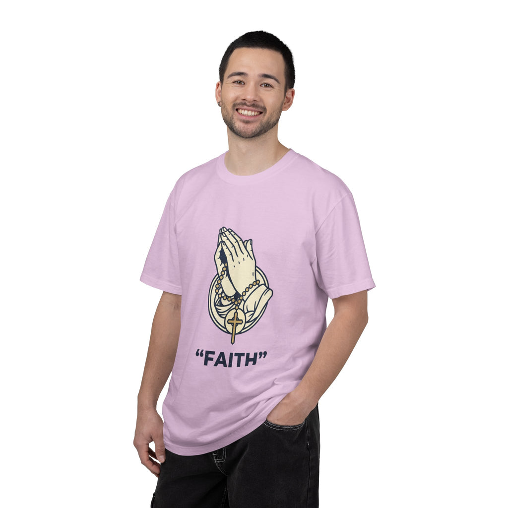Faith Praying Hands T-Shirt — Religious Graphic Tee with Cross